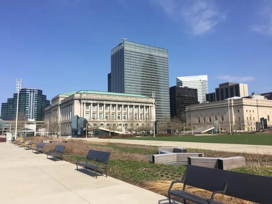 Downtown Cleveland park and towers — photo from the elder law page